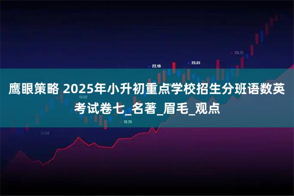 鹰眼策略 2025年小升初重点学校招生分班语数英考试卷七_名著_眉毛_观点