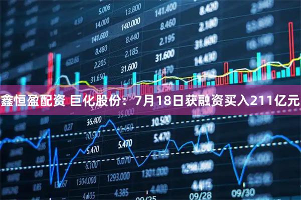 鑫恒盈配资 巨化股份：7月18日获融资买入211亿元