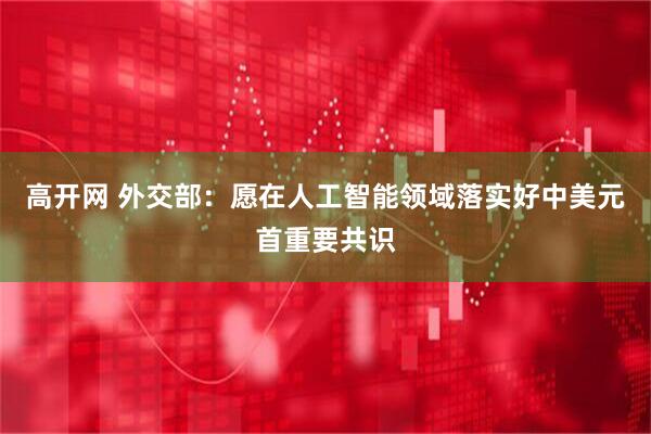 高开网 外交部：愿在人工智能领域落实好中美元首重要共识